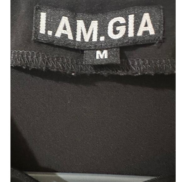 I.AM.GIA Sapphira Lace-Up Top Long Sleeve Y2K 90s It Girl Black, size M - Picture 3 of 10